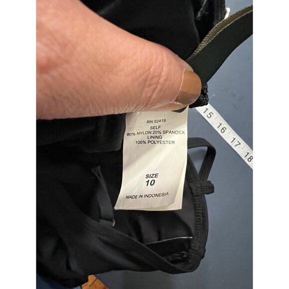 Lauren Ralph Lauren Black Tankini Swimsuit Set Size 10 Beach Tropical Resort - Picture 9 of 10